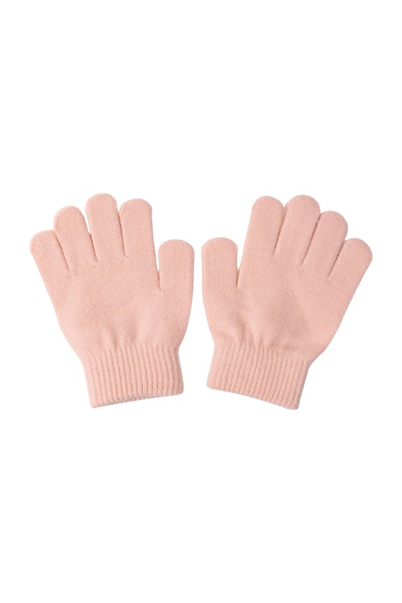 1 Pair Split Five Finger Baby Gloves Stretchy Knit Design Cold Weather Essential Multiple Color For Infant