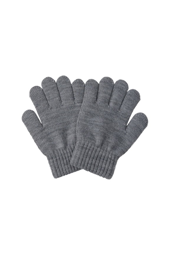 1 Pair Split Five Finger Baby Gloves Stretchy Knit Design Cold Weather Essential Multiple Color For Infant