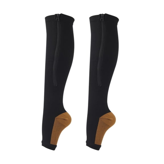 1 Pair Sports Compression Socks with Zipper Football Basketball Socks Stovepipe Socks Leg Prevent Varicose Veins Socks