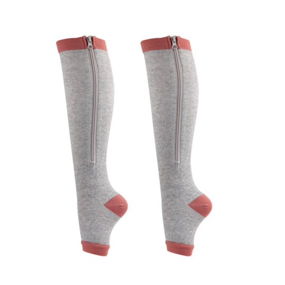 1 Pair Sports Compression Socks with Zipper Football Basketball Socks Stovepipe Socks Leg Prevent Varicose Veins Socks