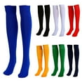 thumbnail image 1 of 1 Pair Sports Socks Solid Color Unisex Football Stocking Anti slide Spandex Knee Socks for Hockey Soccer Player, 1 of 8