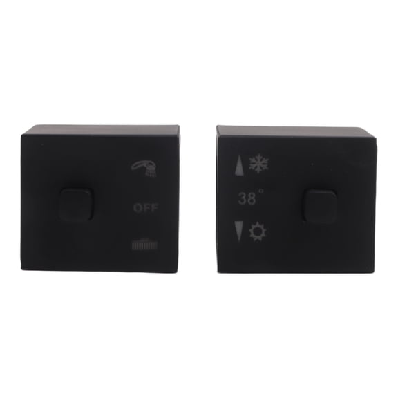 1 Pair Square Shower Temperature Control Handle Knob Black Thermostatic Handle
