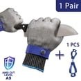 thumbnail image 1 of 1 Pair Stainless Steel Mesh Gloves with Glove Clip, Level 9 Cut Resistance - Ideal for Cooking, Meat Cutting, Fishing, Gardening, 1 of 6