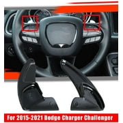 1 Pair Steering Wheel Shift Paddle Extensions for 2015-2021 Dodge Charger Challenger Durango/For Jeep Cherokee 2019-2021/For Chrysler 300 300S 2015-2021, Glossy Black