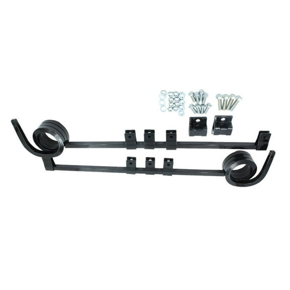 1 Pair Straight Mud Flap Hangers for Semi Trucks Complete Kit, 3 Coiled, 29.75"x0.640" Square Steel - Heavy Duty Semi Truck Mud Flap Hangers w/ Mounting Brackets & Hardware