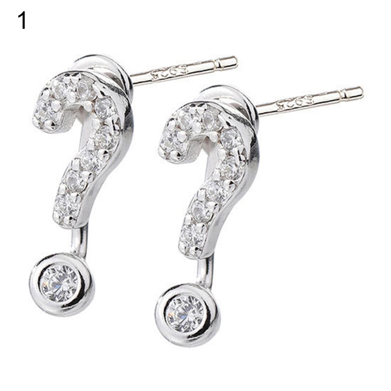 1 Pair Stud Earrings Asymmetric Exclamation Mark Women Small Question