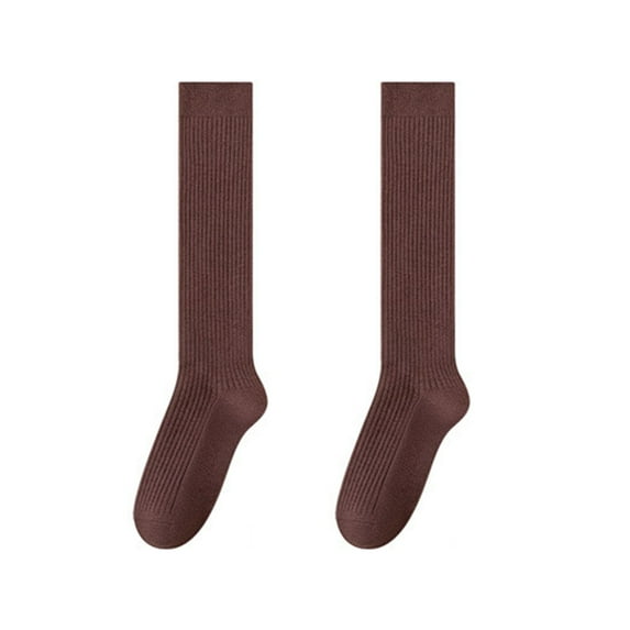 1 Pair Student Socks Mid-calf Length Preppy Style Socks Solid Color Absorb Sweat Breathable Perfect Fit Elastic Support Socks