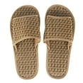 thumbnail image 1 of 1 Pair Summer Creative Weave Slippers Comfortable Bamboo Sandals (Khaki), 1 of 7