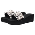 thumbnail image 1 of 1 Pair Summer Wedge Slippers Anti-slip Slipper Stylish Thickening Slipper Outer Wearing Female Footwear for Women (6cm White+Black Size 37 6.5US, 4UK, 37.5EU, 9.2355 Inch), 1 of 6