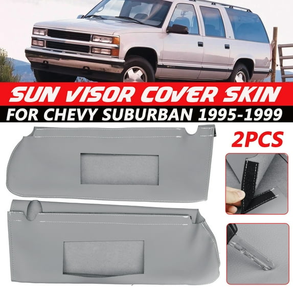 1 Pair Sun Visor Cover Skin Replacement for Chevy Tahoe Suburban Yukon 1995-1999, Gray