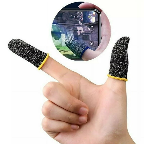 1 Pair Super Thin Gaming Finger Sleeve Breathable Fingertips for Pubg Mobile Games Touch Screen