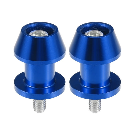 1 Pair Motorbike Swingarm Spools 6mm CNC Swing Arm Spools Sliders Stand Blue