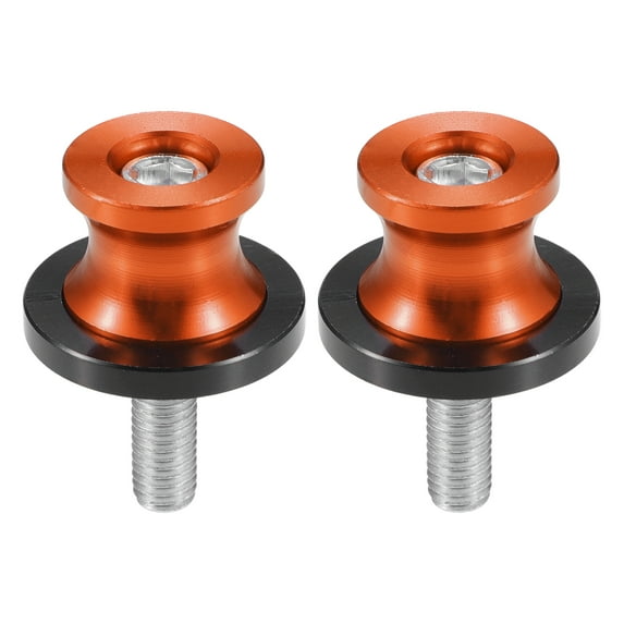 Unique Bargains 1 Pair Swingarm Spools, CNC Swing Arm Spools Slider Stand Universal for Motorcycle Durable Aluminum Alloy Orange 8mm