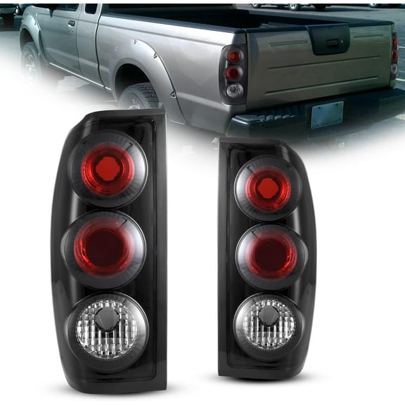 1 Pair Tail Lights Compatible with 1998-2004 Nissan Frontier,Driver & Passenger Side,Black Matte+Smoked Lens