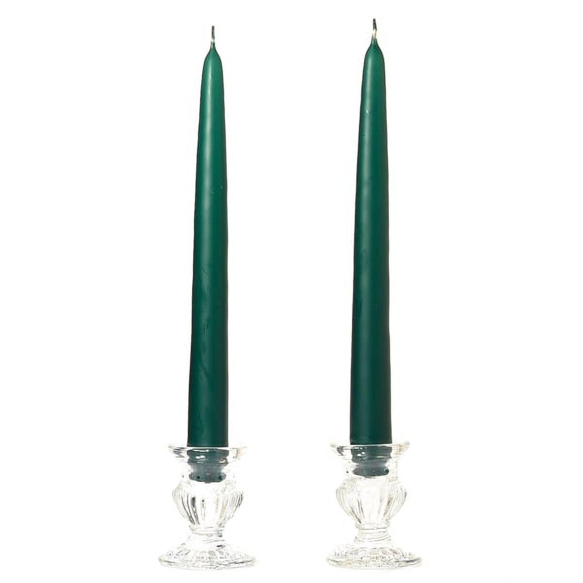 1 Pair Taper Candles Unscented 10 Inch Hunter Green Tapers .88 in