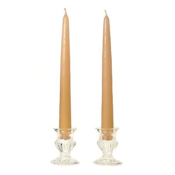 1 Pair Taper Candles Unscented 10 Inch Parchment Tapers .88 in. diameter x 10 in. tall