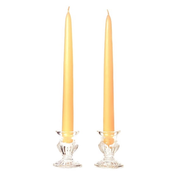 1 Pair Taper Candles Unscented 10 Inch Peach Tapers .88 in. diameter x 10 in. tall