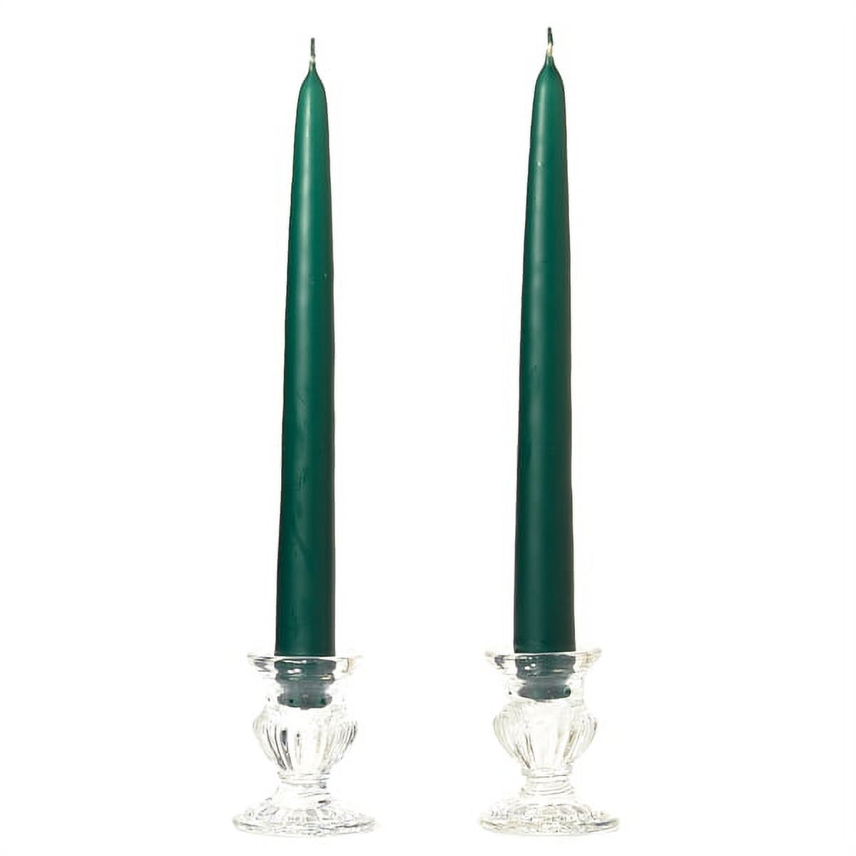 1 Pair Taper Candles Unscented 6 Inch Hunter Green Tapers .88 in