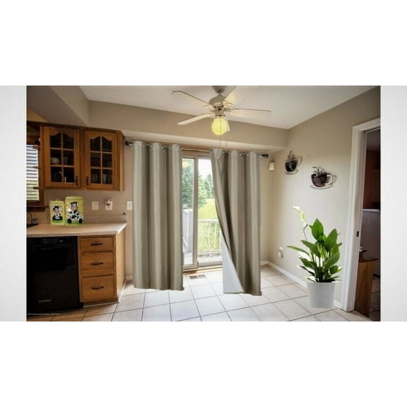 1 Pair Taupe Camel Tan Noa 95" Length Insulated Lined 100% Heavy Thick Blackout Silver Grommet Window Curtain Panels Drapes Not See Through Energey Saving