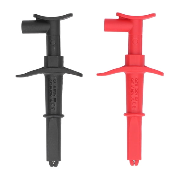 1 Pair Test Hook Clip Crocodile Clamp Red Black Accessory Set Kit for Electronic Testing