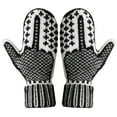 thumbnail image 1 of 1 Pair The Naughty List Mittens, Cozy Warm Knit Gloves with a Hidden Attitude, Women's Novelty Mittens, Funny Winter Gifts for Women, Black, 1 of 7