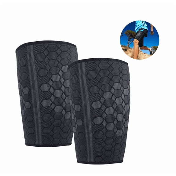 1 Pair Thigh Compression Sleeves For Quad and Hamstring Support Upper Leg High-elastic Knitted Nylon -M