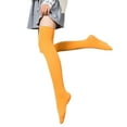 thumbnail image 1 of 1 Pair Thigh High Stockings Sexy Stretchy Plain Thin Breathable Leg Slimming Velvet Candy Color Women Over Knee Socks for Daily, 1 of 8