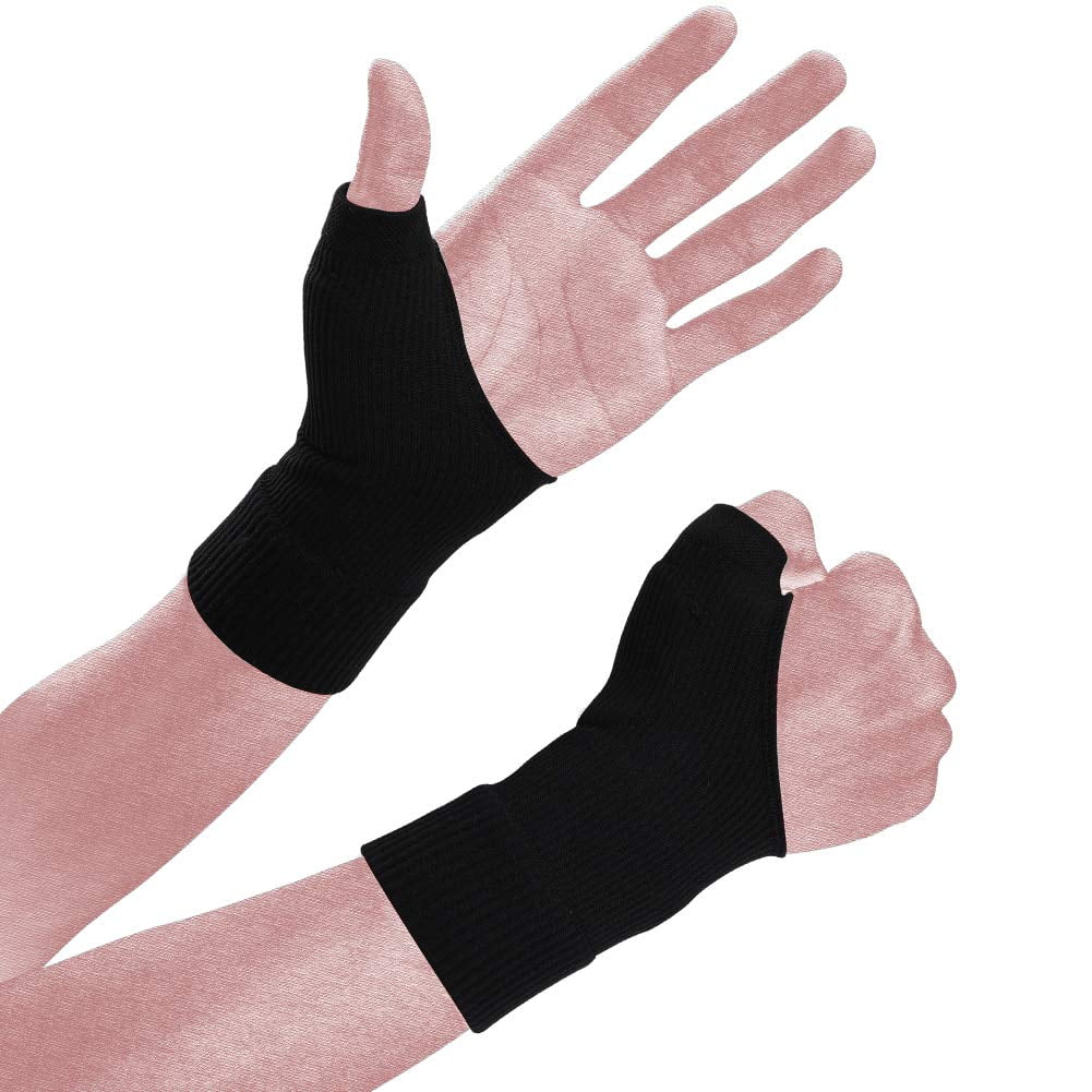 1 Pair Thumb Arthritis Compression Gloves,Breathable Wrist Support Brace Fingerless Glove with Gel Hand Injury Pads,Comfortable Carpal Tunnel for Thumb Wrist Relieve Pain