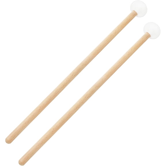 1 Pair Timpani Mallets, 15 Inch Soft Felt Drum Sticks with Maple Handle, Percussion Mallet for Concert Band, Orchestra, Live Performance, Marching and Practice