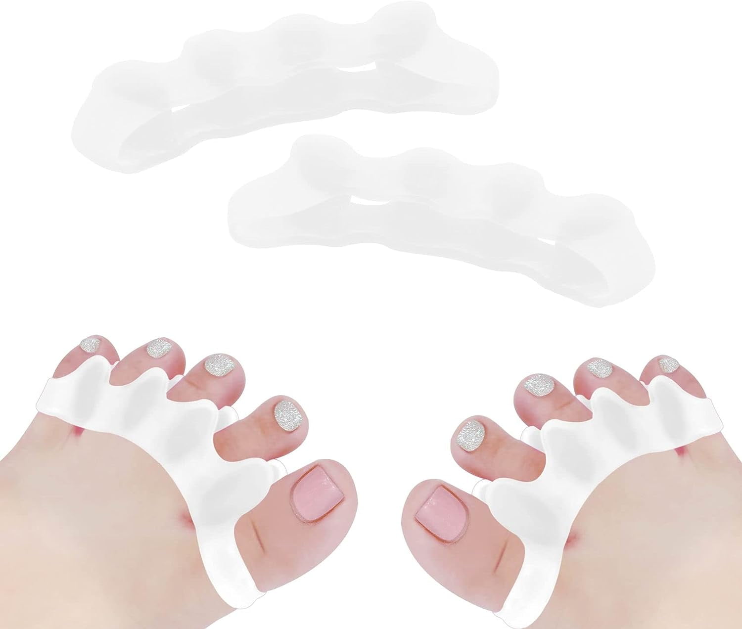 1 Pair Toe Separator, Soft Gel Toe Spacers to Correct Toes, Toe