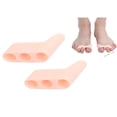 thumbnail image 1 of 1 Pair Toe Separators,3-Hole Toe Separator,Hallux Valgus Corrector,Toe Correction Separating Tool,Bunion Valgus Correctors,Beige, 1 of 7