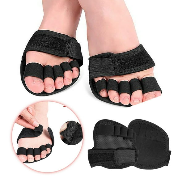 1 Pair Toe Straightener Splint Open Five-Toes Socks Forefoot Pads, Non- Ball of Foot Cushions Toe Supports for Overlapping Toes Crooked Hammer Toes Hallux Valgus