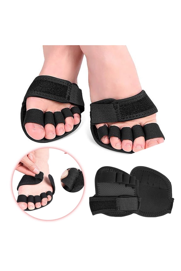 1 Pair Toe Straightener Splint Open Five-Toes Socks Forefoot Pads, Non- Ball of Foot Cushions Toe Supports for Overlapping Toes Crooked Hammer Toes Hallux Valgus