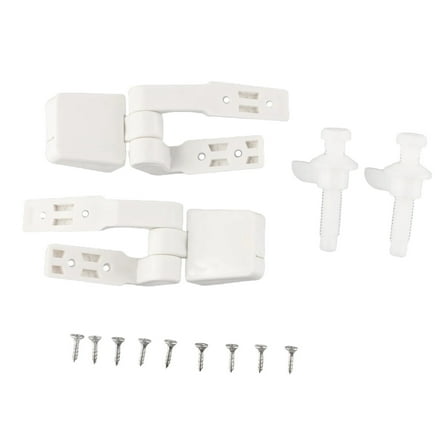 1 Pair Toilet Seat Hinges White Plastic Toilet For Seat Lid Hinge Replacement With Bolts Screw Nuts Repair Kit For Flush Toilet