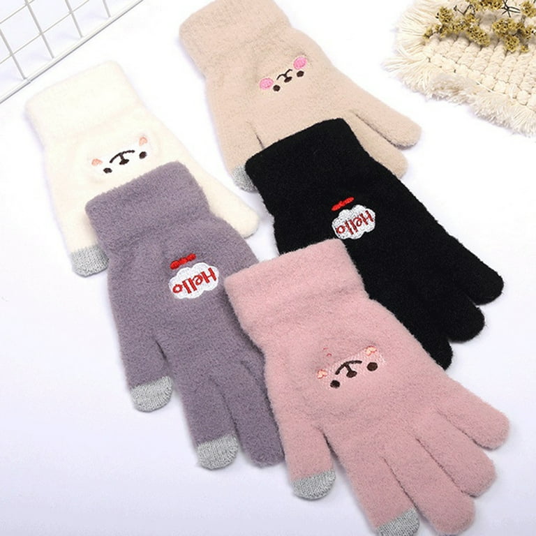 1 Pair Touch Screen Gloves Tear Resistant Skin friendly Soft Cold Resistant Full Fingers Mittens Ski Gloves for