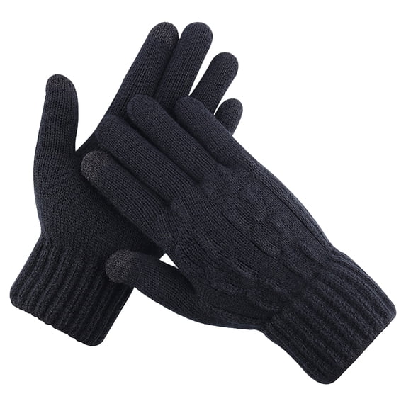 1 Pair Touchscreen Gloves Windproof Comfortable Fit Stretch Knit Touch Screen Texting Gloves for Cycling Running Hiking