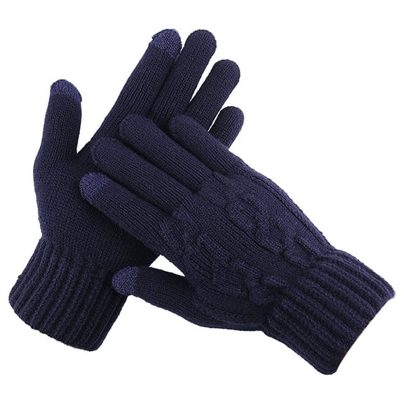 1 Pair Touchscreen Gloves Windproof Comfortable Fit Stretch Knit Touch Screen Texting Gloves for Cycling Running Hiking