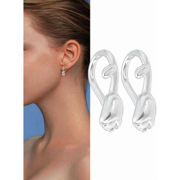 1 Pair Tulip Sweet Earrings Flower Alloy Clip-on Earrings Everyday Illusion Jewelry for DIY handcrafting