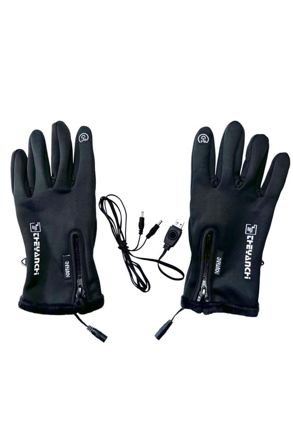 1 Pair USB Electric Heating Fishing Warm Gloves Rechargeable Bare Finger Touch Hand Warmer for Outdoors Ski Motorcycle Riding