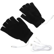 SOAC 1 Pair USB Heated Mitten Unisex Gloves Winter Hands Warmer Fingerless Gloves