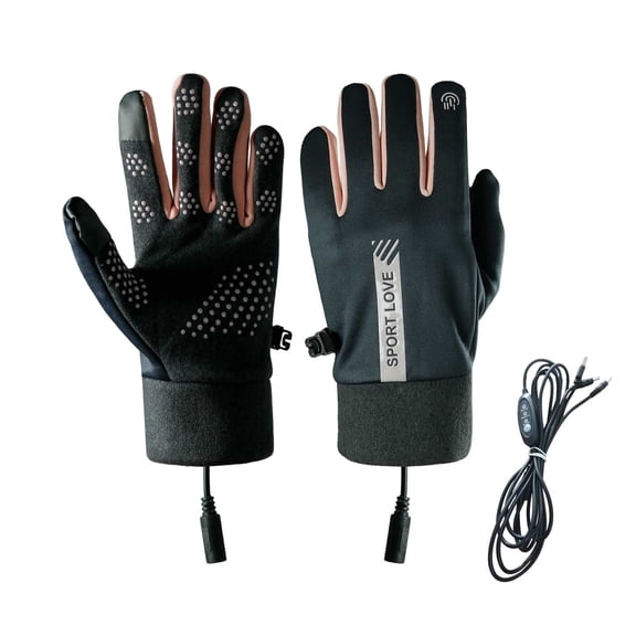 1 Pair USB Powered Heated Gloves Electric Warm Heater, Winter Gloves for Adults Outdoor Cold Weather Riding, Heated Gloves for Hiking Climbing Fishing Driving Skiing,3.9x9 Inch