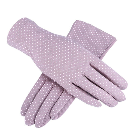 1 Pair UV Block Thin Type Driving Gloves Breathable Holes Touch Screen Sunscreen Women Gloves for Outdoor Sports