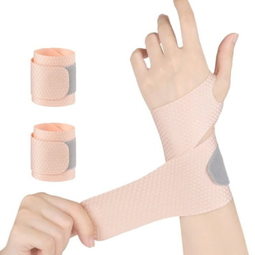 1 Pair Ultra-Thin Wrist Brace, Lightweight Wrist Wrap Compression Wrist Strap for Carpal Tunnel, Arthritis, Tendonitis, Sprains, Pain Relief (Beige)