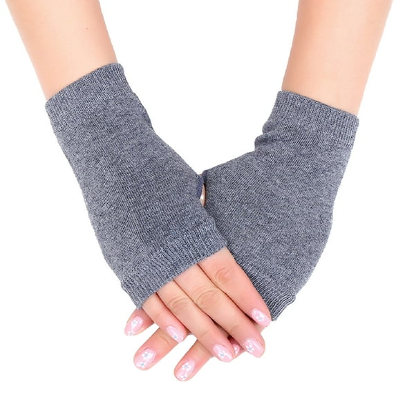 1 Pair Unisex Gloves Solid Color Plain Weave Autumn Winter Pure Color Warm Gloves for School