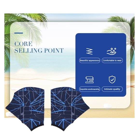 1 Pair Unisex Swimming Hand Fins Flippers Finger Webbed Gloves Paddle Water Sports Swimming Training Practice Gloves ,Easy to Wear