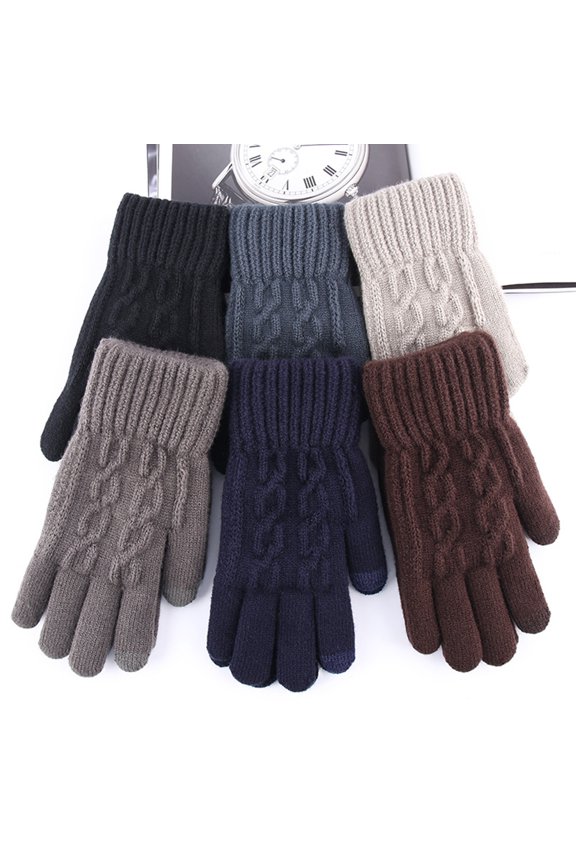 1 Pair Unisex Winter Gloves Five Finger Thick Heat Retention Anti slip Soft Cold proof High Elastic Wrist Cycling Riding Gloves