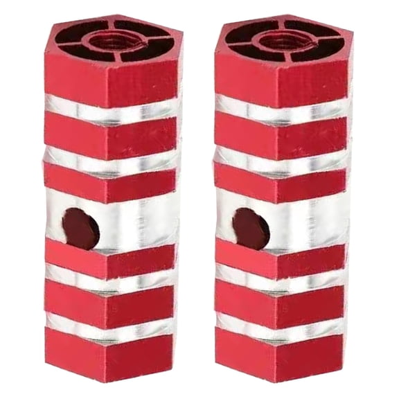 1 Pair Universal Bike Pegs, Compact 2.36"x0.98" Aluminum Alloy Stunt Pegs, Anti-Slip Hexagonal Axle Footrest for BMX and Mountain Bikes, Red
