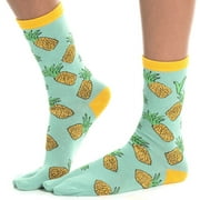 1 Pair - V-Toe Split Toe Socks Flip Flop Socks Tabi Big Toe Style Fits Men Shoe Size  7 - 10.5 Women Size 8.5 - 11 - Pineapple