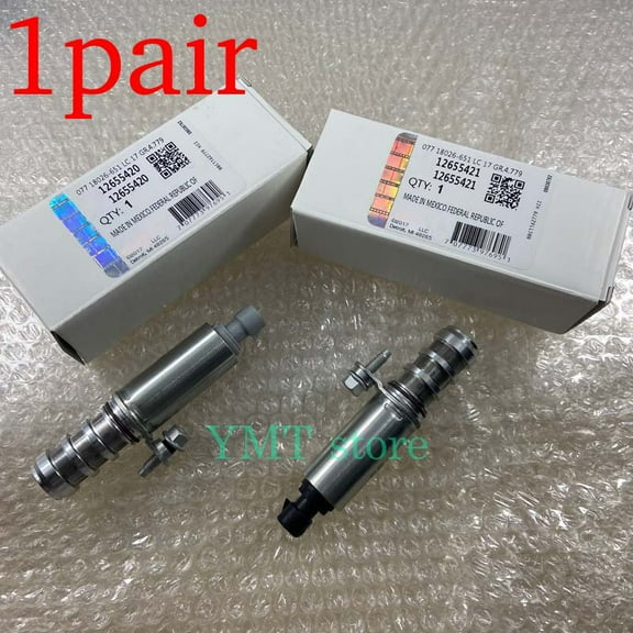 1 Pair - VVT Variable Valve Control Timing Solenoid, Buick New Regal, Chevrolet Captiva, Impala, Malibu, Pontiac, GMC 12655420, 12655421