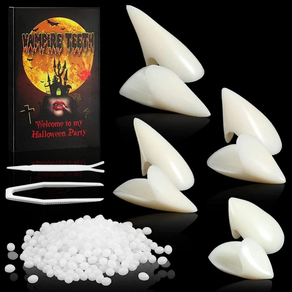 1 Pair Vampire Teeth Props Dentures Party Costume DIY Cosplay Props